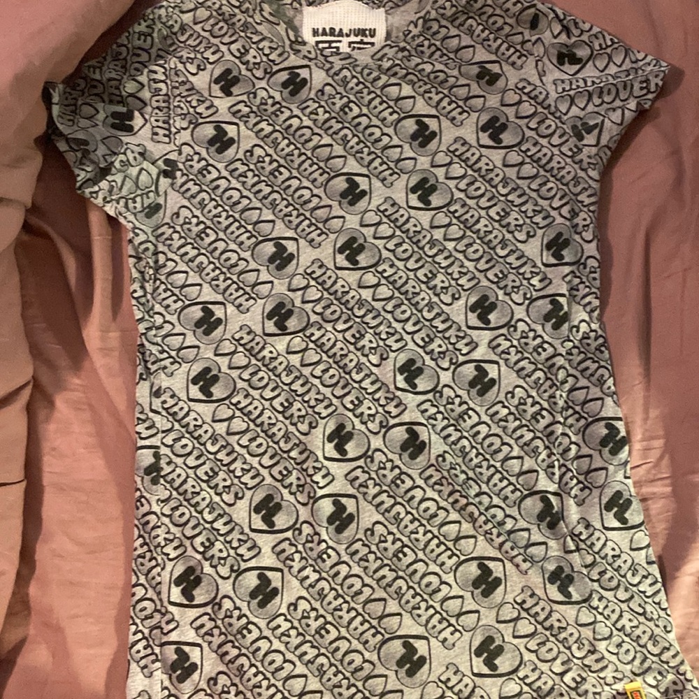 Harajuku Lovers Patterned Gray Tee